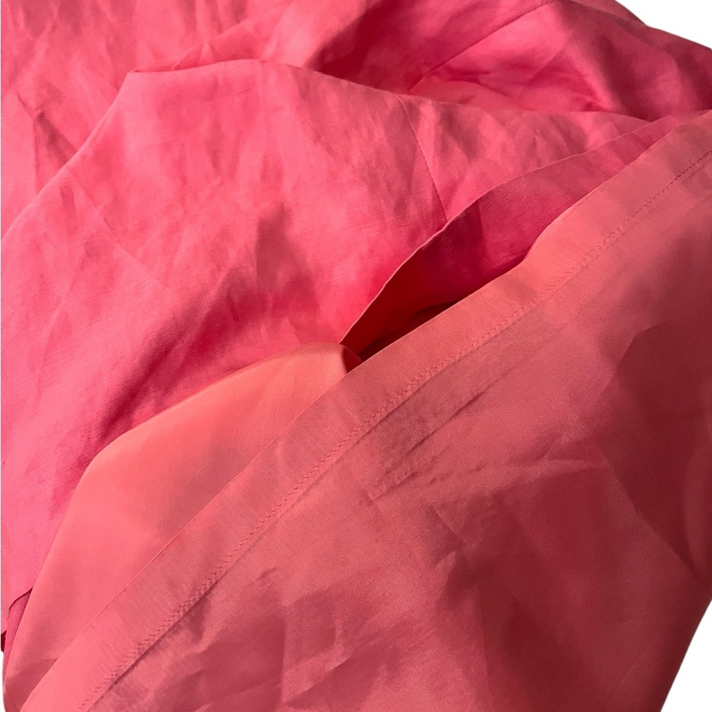 Cynthia Howie Vintage Bubblegum Pink Linen Square Neck Sleeveless Dress-Size 8 - Picture 12 of 12